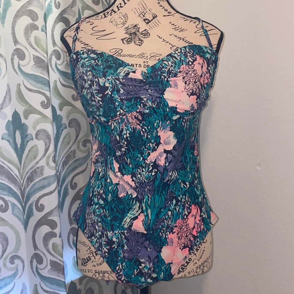 Old Navy Strapless Floral Bathing Suit Sz L